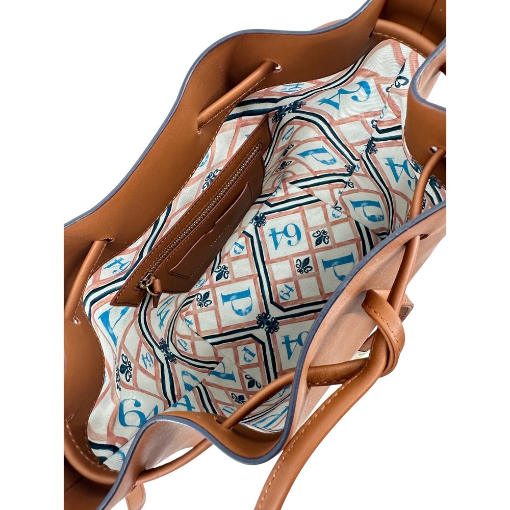 PARIS/64 Always Caramel Bucket Bag Cognac Brown Leather Drawstring Spain Luxury - Picture 8 of 16